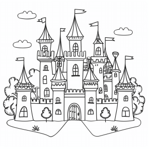 Coloring page castle - Colorful castle coloring adventure