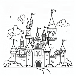 Coloring page castle - Discover the enchanted fairytale castle