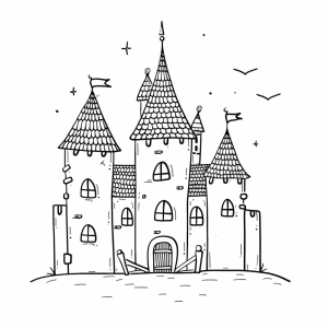 Coloring page castle - Fairytale castle coloring page