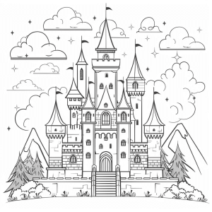 Coloring page castle - Magic castle coloring page