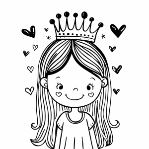 Coloring page Princess Hearts - Princess Herzglück - Creative coloring page