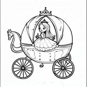 Coloring page - Princess's carriage - Princess carriage to color in