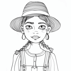 Coloring picture - Mother Hulda - Magical garden world - coloring page for children