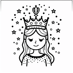 Coloring picture of a princess - Fairytale princess coloring page