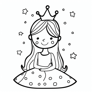 Coloring picture of a princess - Princess coloring picture for children