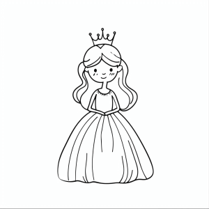 Coloring picture of a princess - Princess drawing to color in