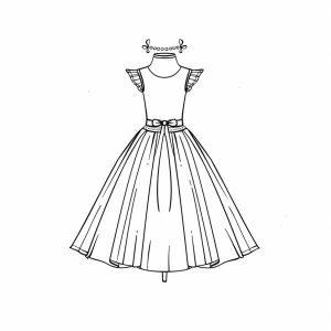 Coloring picture princess dress - Princess dress coloring page - creativity and fun