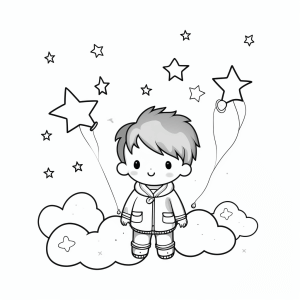 Constellation - Starry sky coloring page - A dream for little stargazers