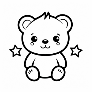 Constellation - Sparkling starry sky and teddy coloring motif