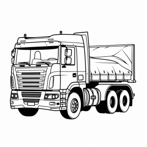 Construction site truck - Construction site vehicle coloring picture for children