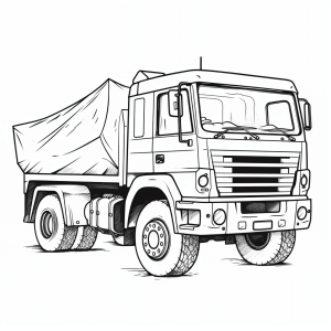 Construction site truck - Dump truck coloring page for kids