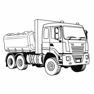 Construction site truck - Construction site vehicle excavator truck coloring picture