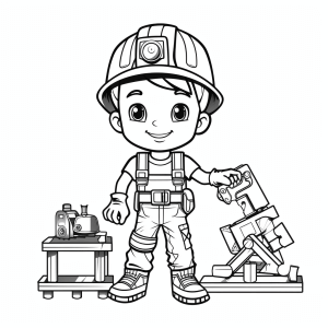 Construction worker - Construction worker adventure coloring page