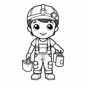 Construction worker - Happy construction worker coloring page