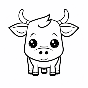 Cow - Cute cow drawing to color in