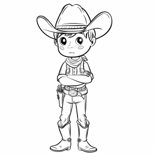 Cowboy and old barn - Cowboy adventure coloring page