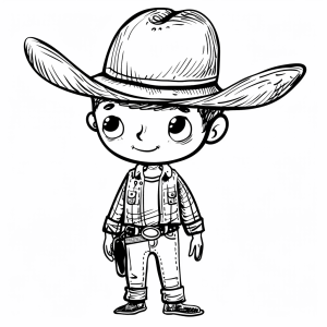 Cowboy and old barn - Cowboy adventure and barn to color in