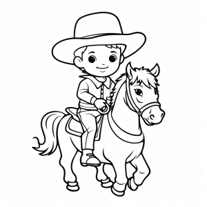 Cowboy on horseback - Cowboy adventure: Saddle up and paint away!