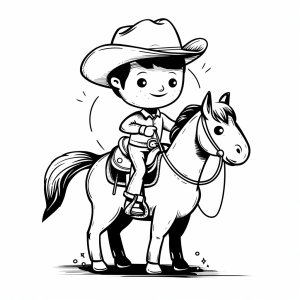 Cowboy on the horse - Cowboy and horse drawing adventure