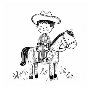 Cowboy on the horse - Cowboy-and-horse: A play of colors