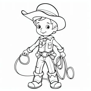 Cowboy with lasso - Cowboy with lasso coloring picture