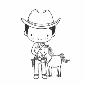 Cowboys and wild horses - Cowboy and wild horses coloring page