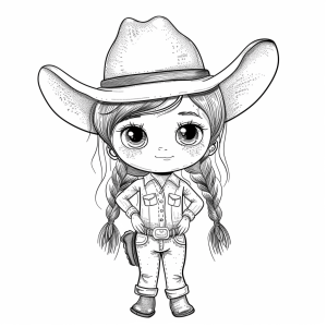 Cowgirl in action - Cowgirl adventure coloring page