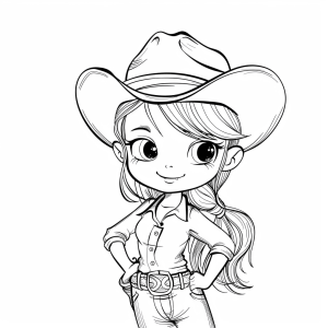 Cowgirl in action - Cowgirl in action coloring page