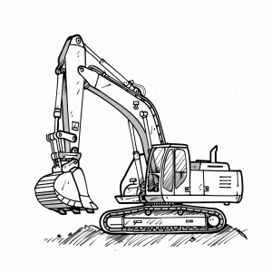 Crawler excavator in action - Crawler excavator insert coloring page