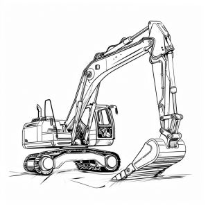 Crawler excavator in action - Crawler excavator in action coloring page