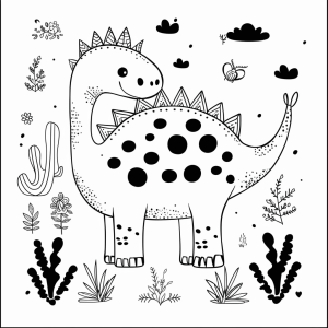 Cretaceous dinosaurs - Chalk time dinosaur coloring page