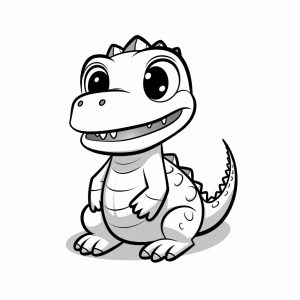 Crocodile - Cute crocodile coloring picture for kids