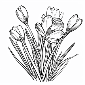 Crocus - Crocus flowers coloring page