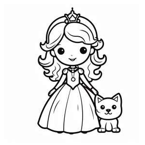 Crown - Princess with crown coloring page