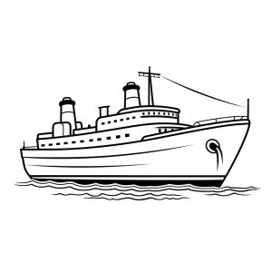 Cruise ship - Cruise ship drawing to color in