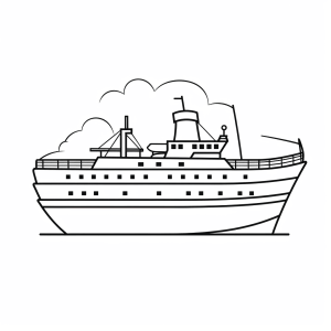 Cruise ship - Cruise ship coloring picture for kids