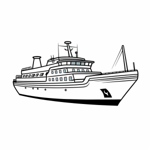 Cruise ship - Cruise ship coloring page: An ocean adventure to color in