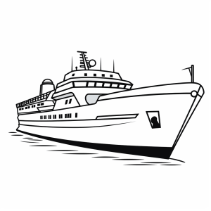 Cruise ship - Cruise Ship Coloring Page