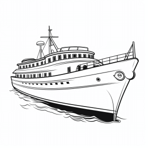 Cruise ship - Cruise ship drawing to color in