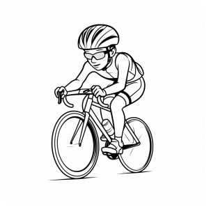 Cycling - Cycling coloring picture for kids