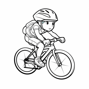 Cycling - Cycling coloring page for kids