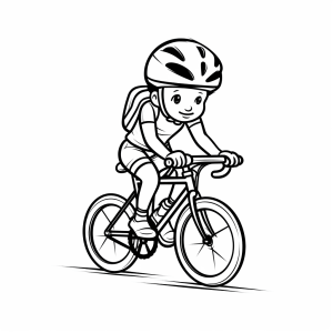 Cycling - Kids cycling adventure coloring picture