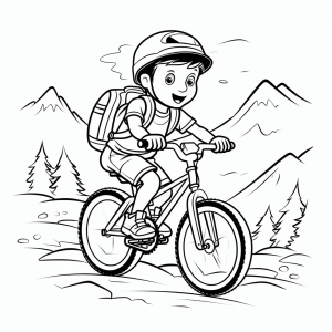 Cycling - Cycling coloring fun for children