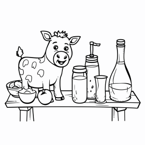 Dairy farming and cheese dairy - Discover the dairy industry with our cow and cheese coloring page