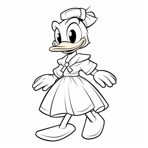 Daisy Duck - Daisy Duck in an elegant dress to color in