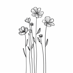 Dandelions against the light - Dandelion silhouettes coloring page