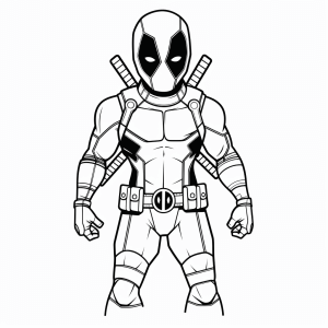 Deadpool - Comic hero figure coloring page