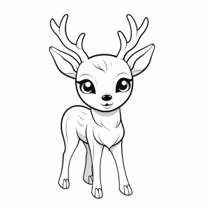 Deer - Enchanting stag: A coloring page