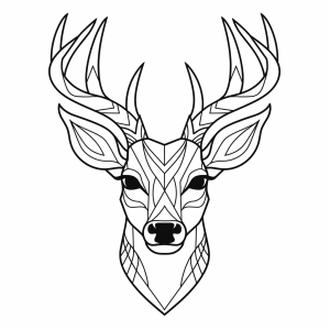 Deer - Geometric deer coloring page