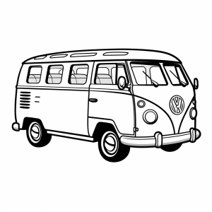 Delivery van - Minibus coloring page - Fantasy on four wheels